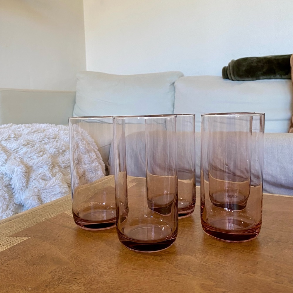Vintage Libbey Metropolitan Plum Coolers / Tumblers / Glasses (set of 5)